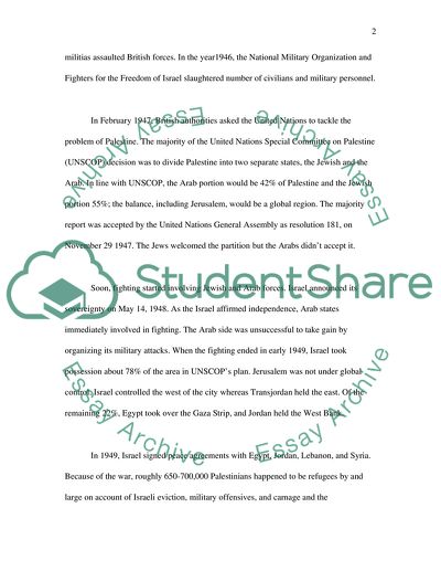 Israel and Arab Conflict