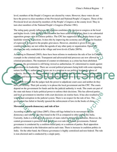 The Rule of Law and Democracy in the Political Regime of China