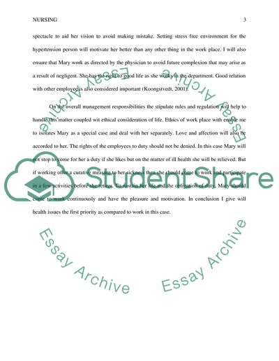 Addressing Mary Jones Failing Health