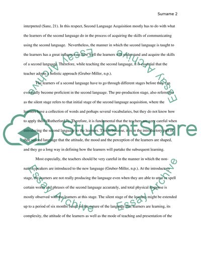 Second Language Acquisition