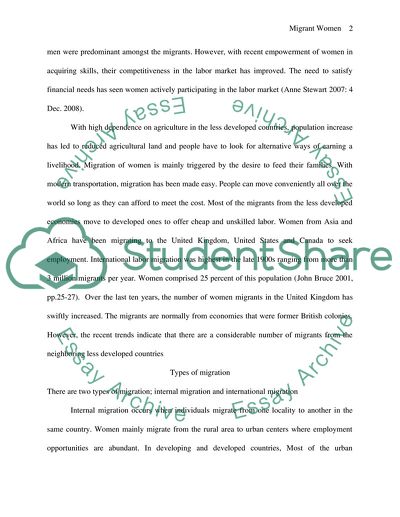 Factors that Contribute to Migration in Women