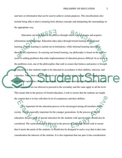 Personal Educational Philosophy