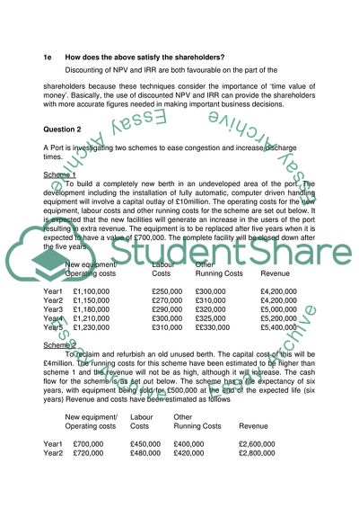Investment Appraisal Analysis