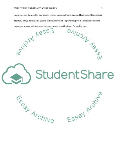 Employers and Healthcare Policy