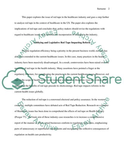 Lobbying and Legislative Red Tape Impacting Reform
