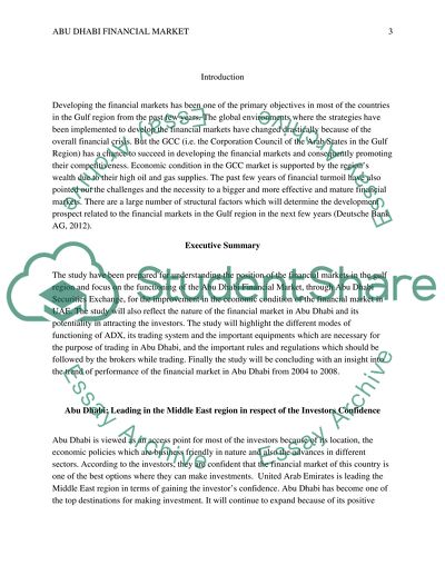 Financial Market in Abu Dhabi