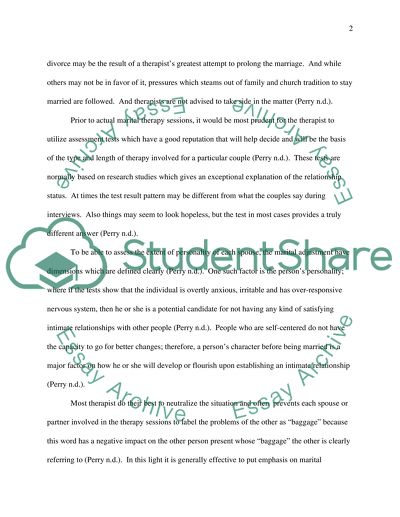 Relationship and Marital Therapy