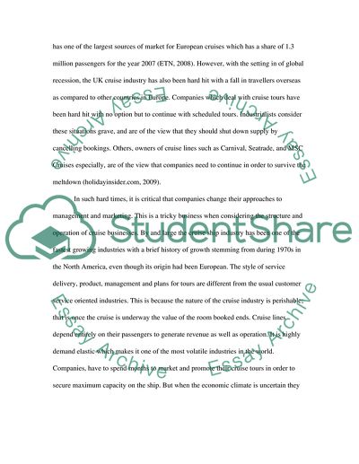 Marketing Proposals for the Cruise Ship industry