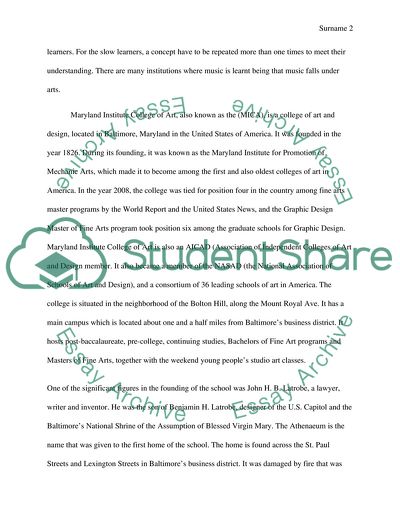 Education in Artistic Industry: Maryland Institute College of Art