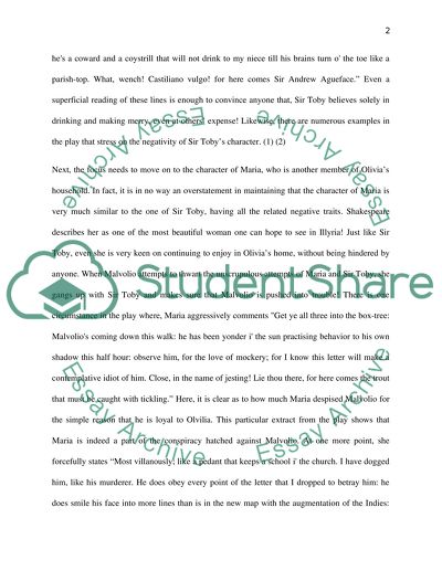 Significance of Few Minor Characters of Shakespeares Twelfth Night