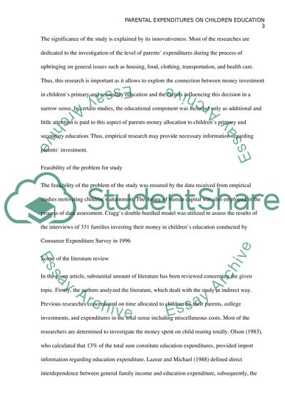 Parental Expenditures on Children Education