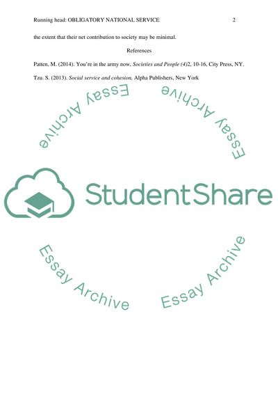 Institution of Obligatory National Service