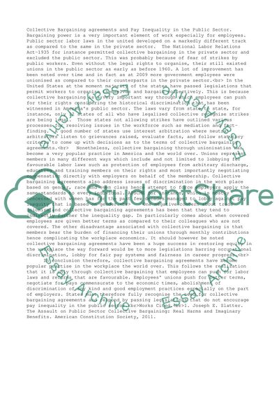 Collective Bargaining and Pay Inequity in the Public Sector