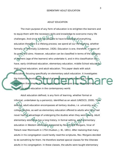 Special Adult Education Issues