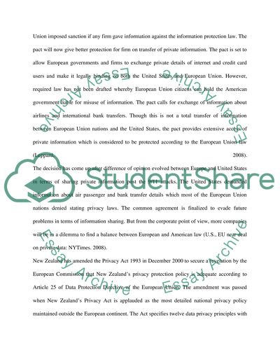 Protection of Private Information