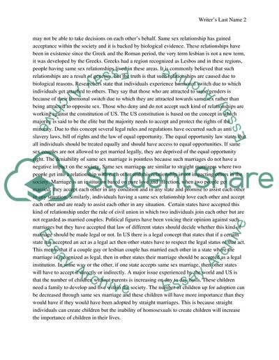 The Concept of Same-Sex Marriage