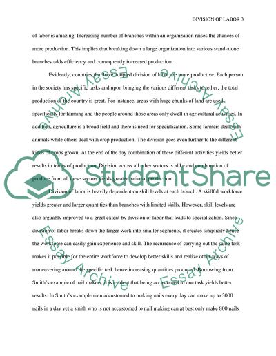 Division of Labor: Adam Smith