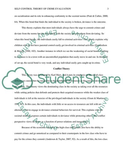 Comparing Social Control Theory to Conflict Theory