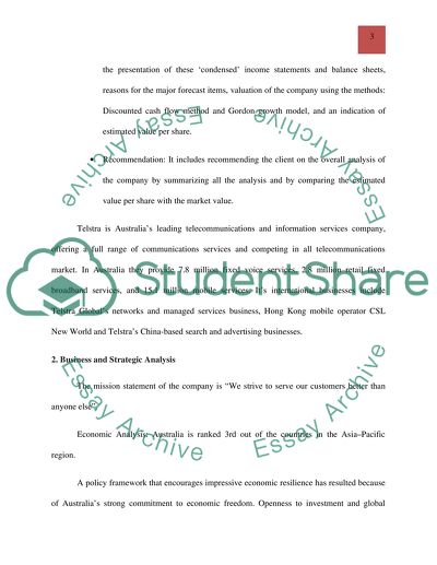 Telstra as Australias Leading Telecommunications and Information Services Company