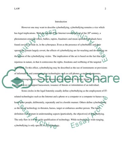 Cyberbullying as a Vice with Legal Implications