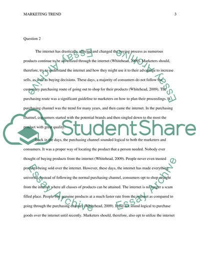 Marketing trend (Internet and online marketing)