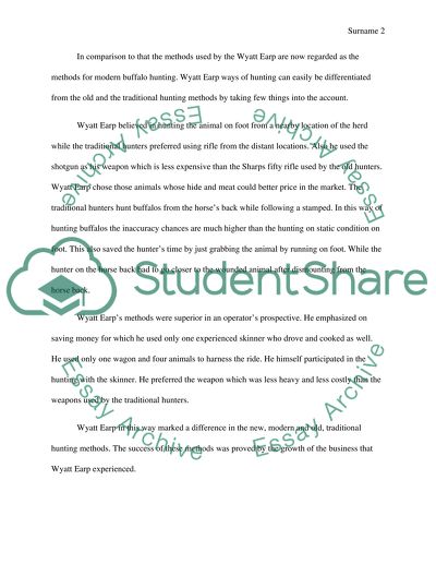 Buffalo hunting: Wyatt Earp