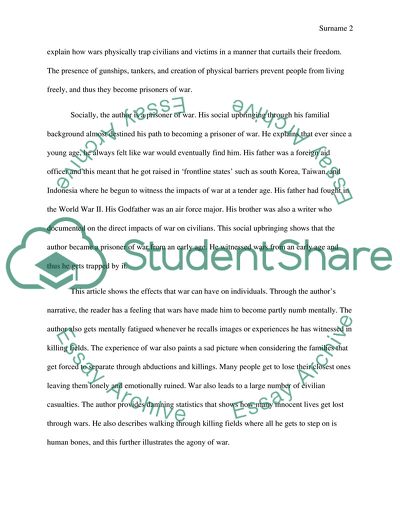 A Combat Reporter Read - Scott Anderson, Prisoner of War, Harpers Magazine, January 1997