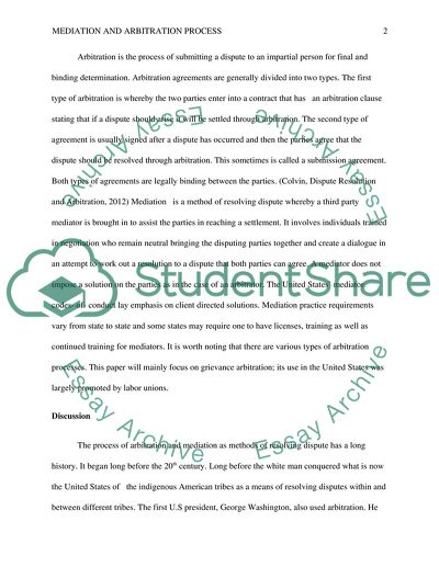 The Mediation and Arbitration Process