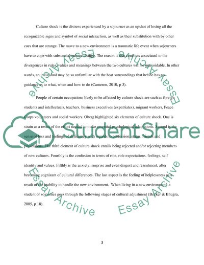 The Concepts of Culture Shock and Cultural Adjustment