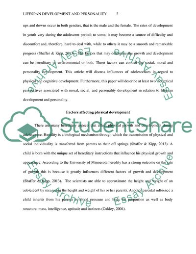 The Lifespan of Personality Development