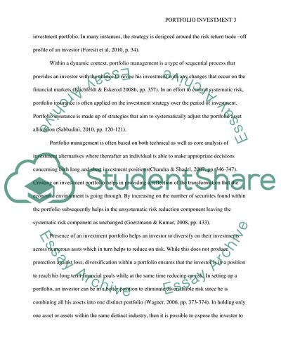 The Core Objective of Portfolio Investment Is to Minimize Risk