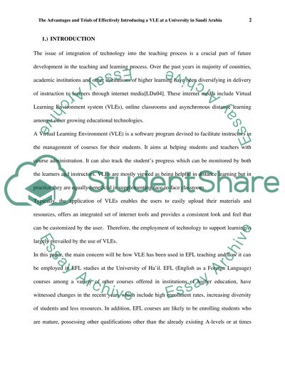 The Advantages and Trials of Effectively Introducing a VLE