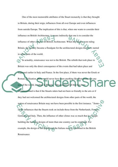 The Influence of the Stuart Monarchy on Renaissance Architecture