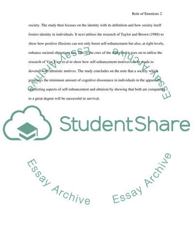 The Role of Emotions in Cognitive Dissonance