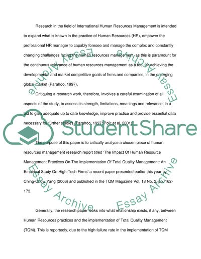 Critique of Human Resource Management