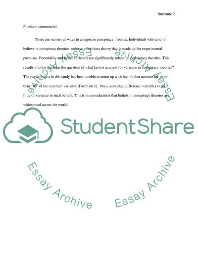 Commercial Conspiracy Theories