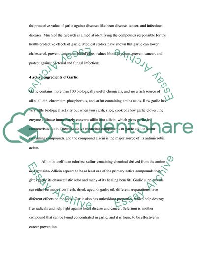 Therapeutic Effect of Garlic