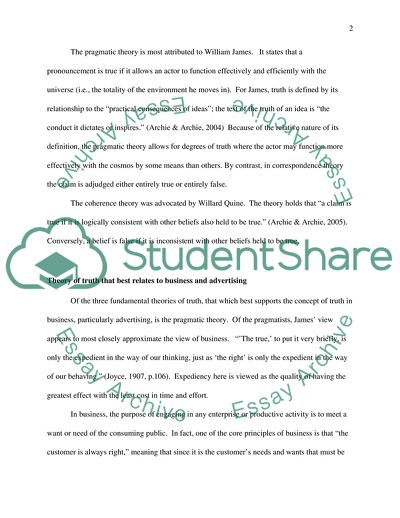 Theory of Truth in Business