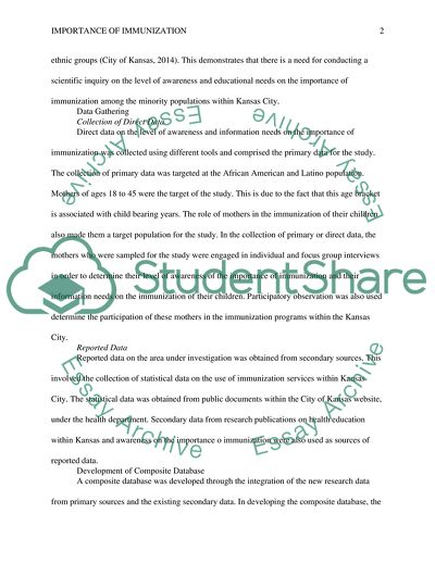 Importance of Immunization: Kansas City Public Health Department Assessment