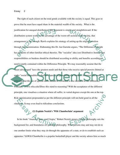 Rawls and Chamberlain argument