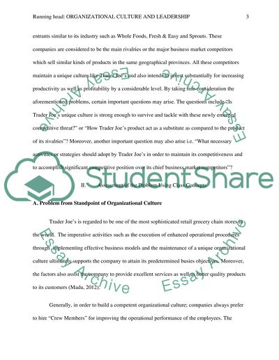 Organizational Culture and Leadership - Trader Joe