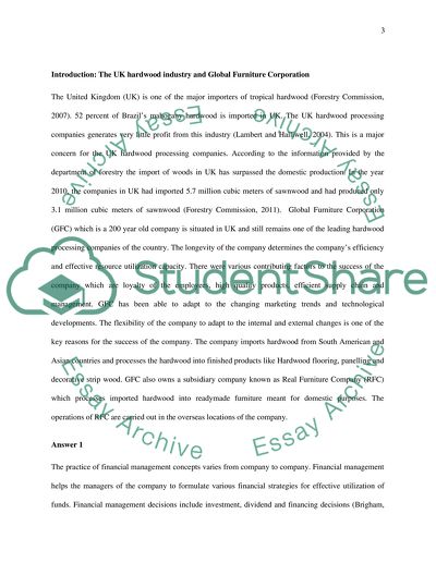 The UK Hardwood Industry and Global Furniture Corporation