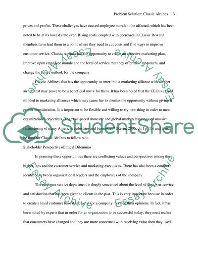 Problem Solution: Classic Airlines