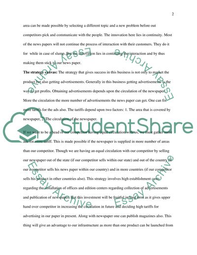 Strategic Management - News Paper business