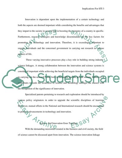 Implications for Science, Technology and Innovation