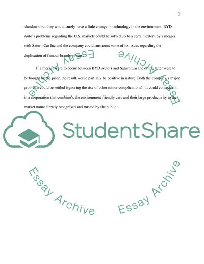 BYD Chinese Car Manufacturer and Saturn Car Inc. Would it be a good merger for future