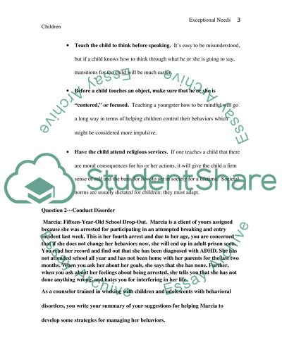 Exceptional needs children