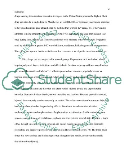 Use of Illegal Drugs among Youths