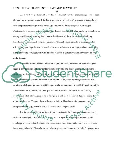 Using liberal education to be active in community