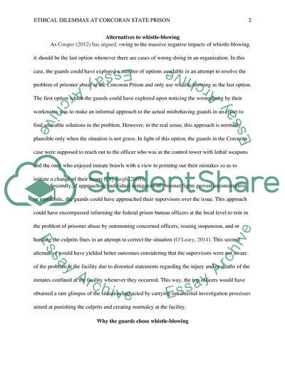 Ethical Dilemmas at Corcoran State Prison